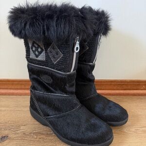 Tecnica Real Fur Black Boots EU Size 38